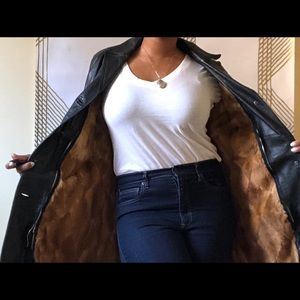 Genuine Fur-lined Leather Coat! - Vintage